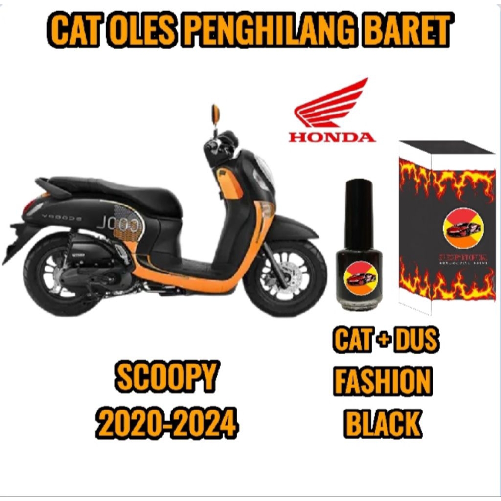 CAT OLES PENGHILANG BARET MOTOR HONDA SCOOPY FASHION BLACK BARU TAHUN 2020,2021,2022,2023,2024 TERMU