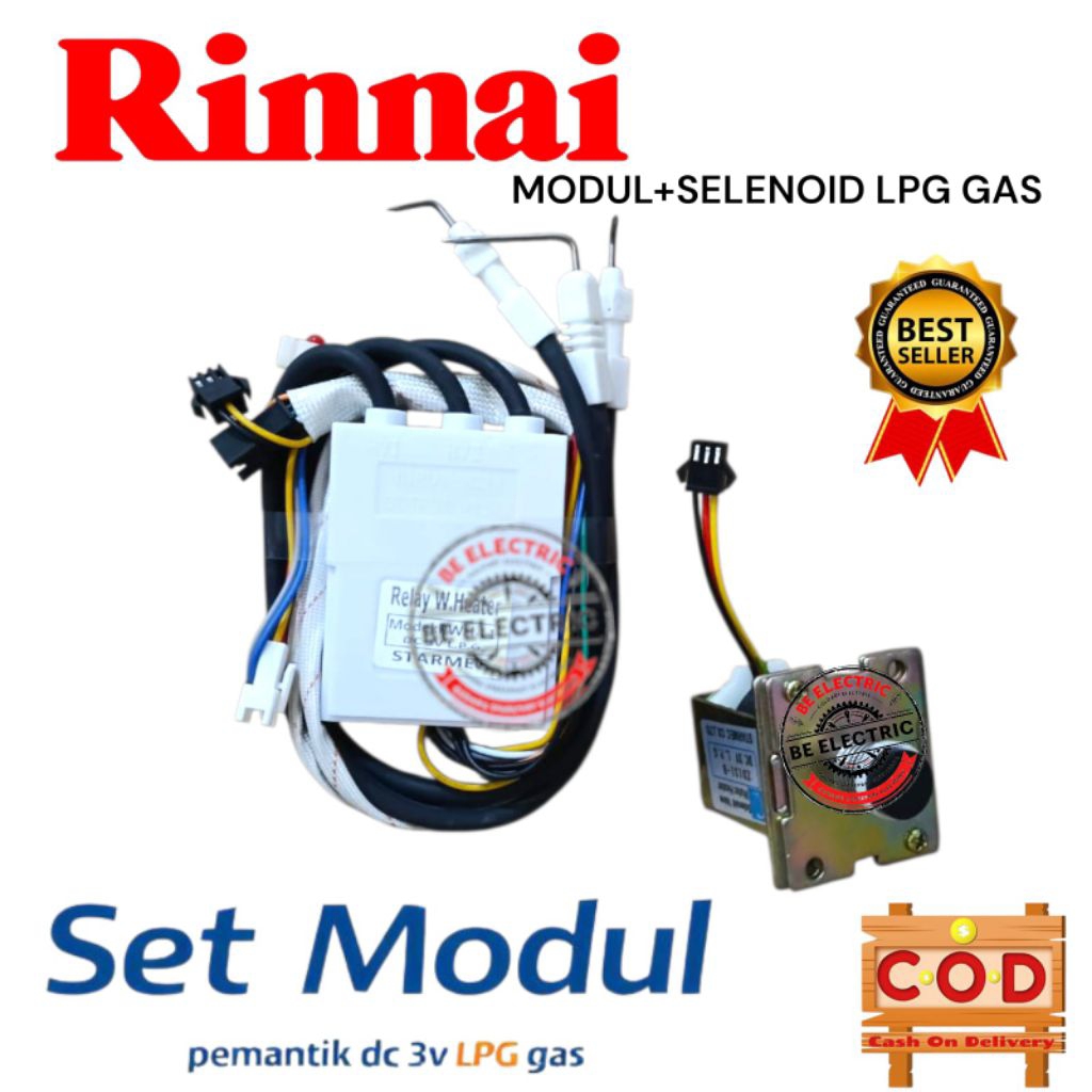 SET MODUL / PAKET MODUL PEMANTIK + SELENOID WATER HEATER LPG GAS RINNAI 3DCV