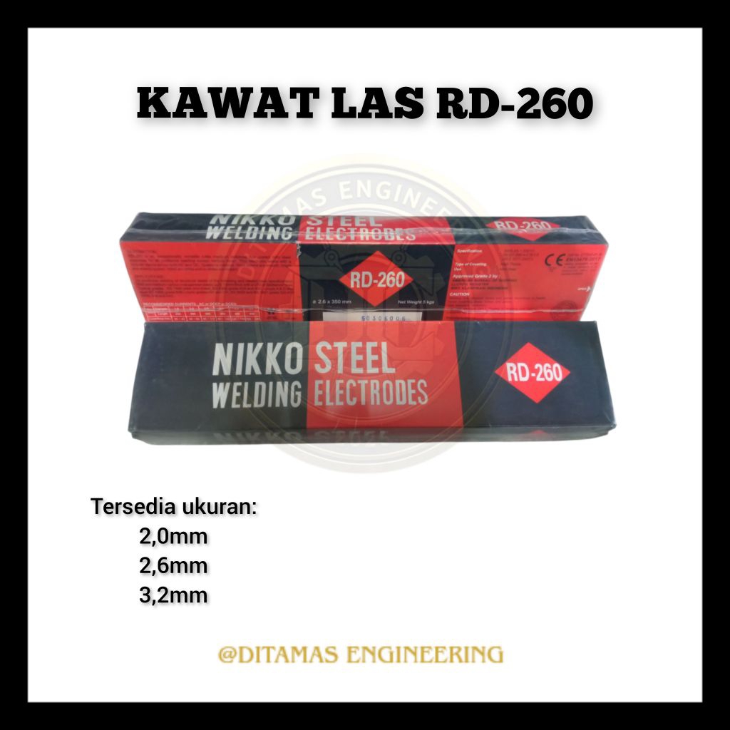 KAWAT LAS ELECTRODA RD-260 UKURAN 2,6MM & 3,2MM