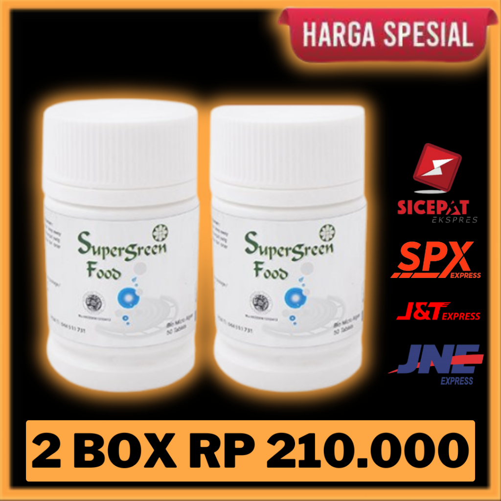 Supergreen Food 50 tabs SGF 150 tabs Makanan Sel Chlorella dan Spirulina Multivitamin KK Indonesia