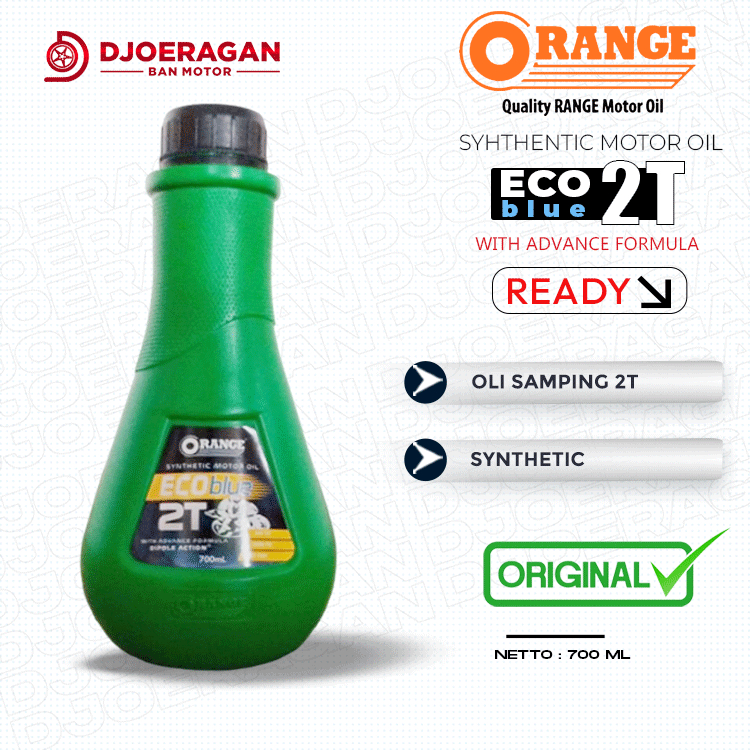 Oli Samping Motor 2T Orange Ecoblue Eco blue Synthetic Oil 0.7L
