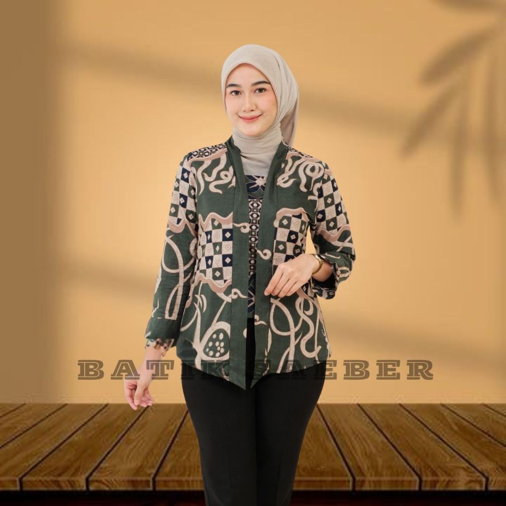 batik wanita modern baju batik perempuan lengan Panjang baju Kantor Kerja