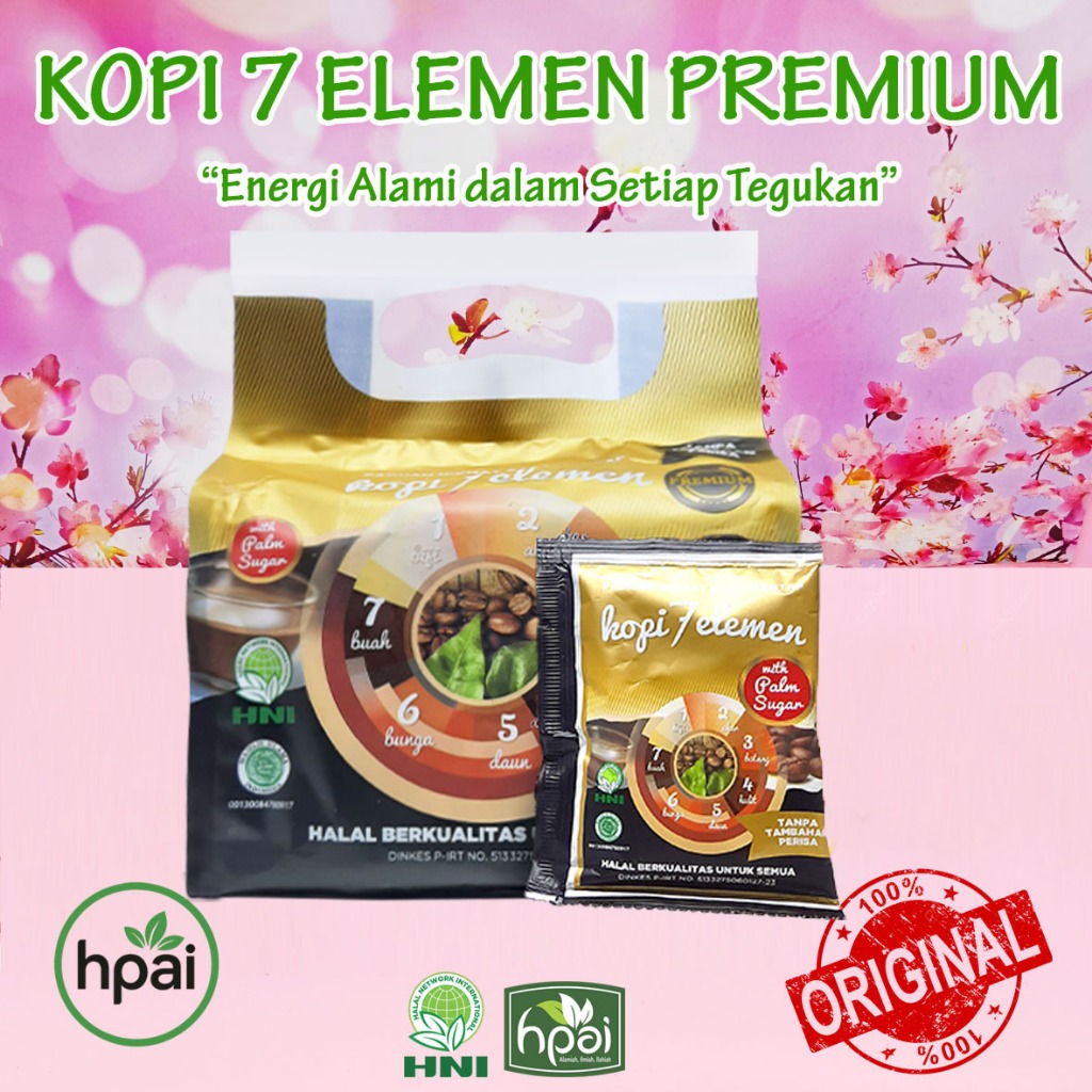 KOPI 7 ELEMEN - KOPI 7 ELEMEN PREMIUM ISI 10 SACHET - COFFEE HNI HPAI