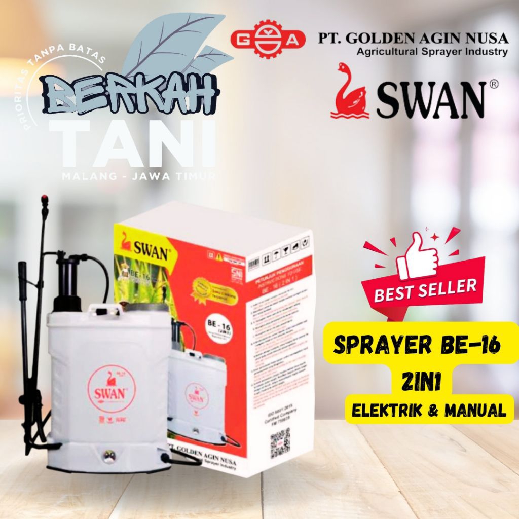 sprayer elektrik dan manual swan / sprayer swan type BE-16 2IN1 / tangki sprayer doble fungsi / swan