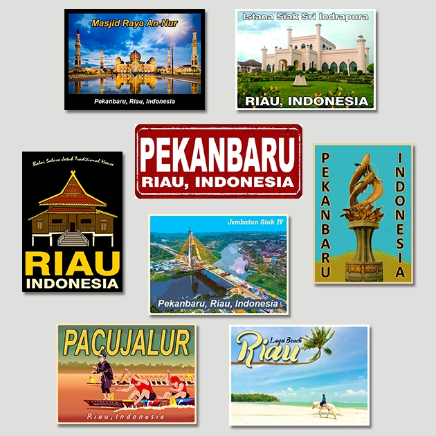Magnet Kulkas Pekanbaru Riau Besi Souvenir Oleh-Oleh Riau