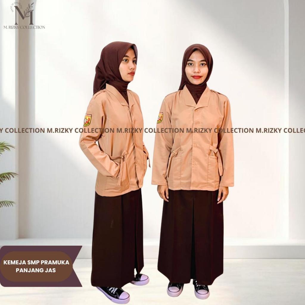 KEMEJA PRAMUKA SMP Baju Pramuka Jas Lengan Panjang Perempuan