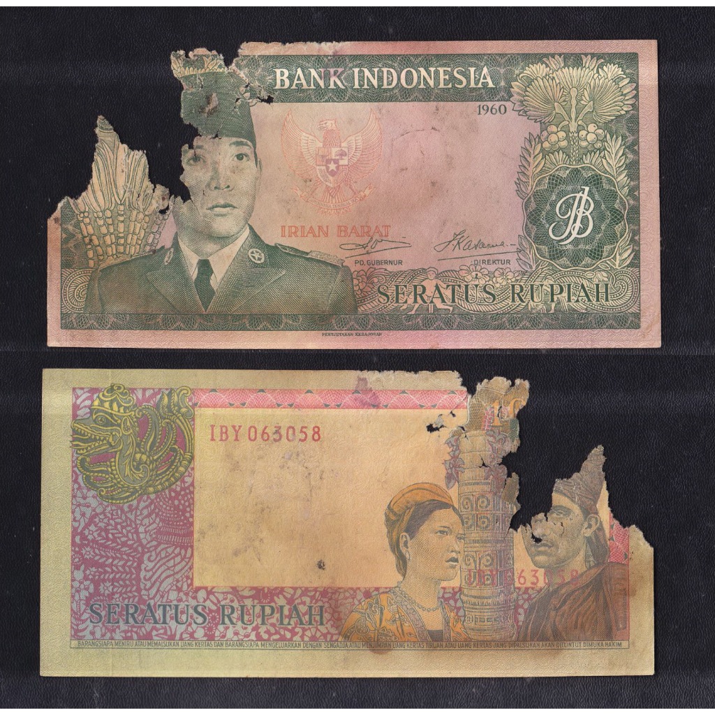 Uang kuno Orida Irian Barat 100 rupiah tahun 1960 emisi Sukarno