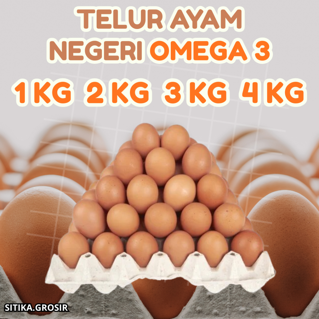 (Cikarang-Bekasi Raya) Telur Ayam Negeri Omega 3 1 kg 2 kg 3 kg 4 kg Fresh Promo Murah Gratis Ongkir