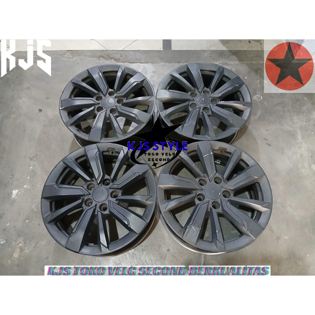 VELG MOBIL BEKAS MODEL COPOTAN WULING ALMAZ RING 17 LEBAR 6,5 HOLE 5X114,3 ET32 WARNA BLACK KONDISI 