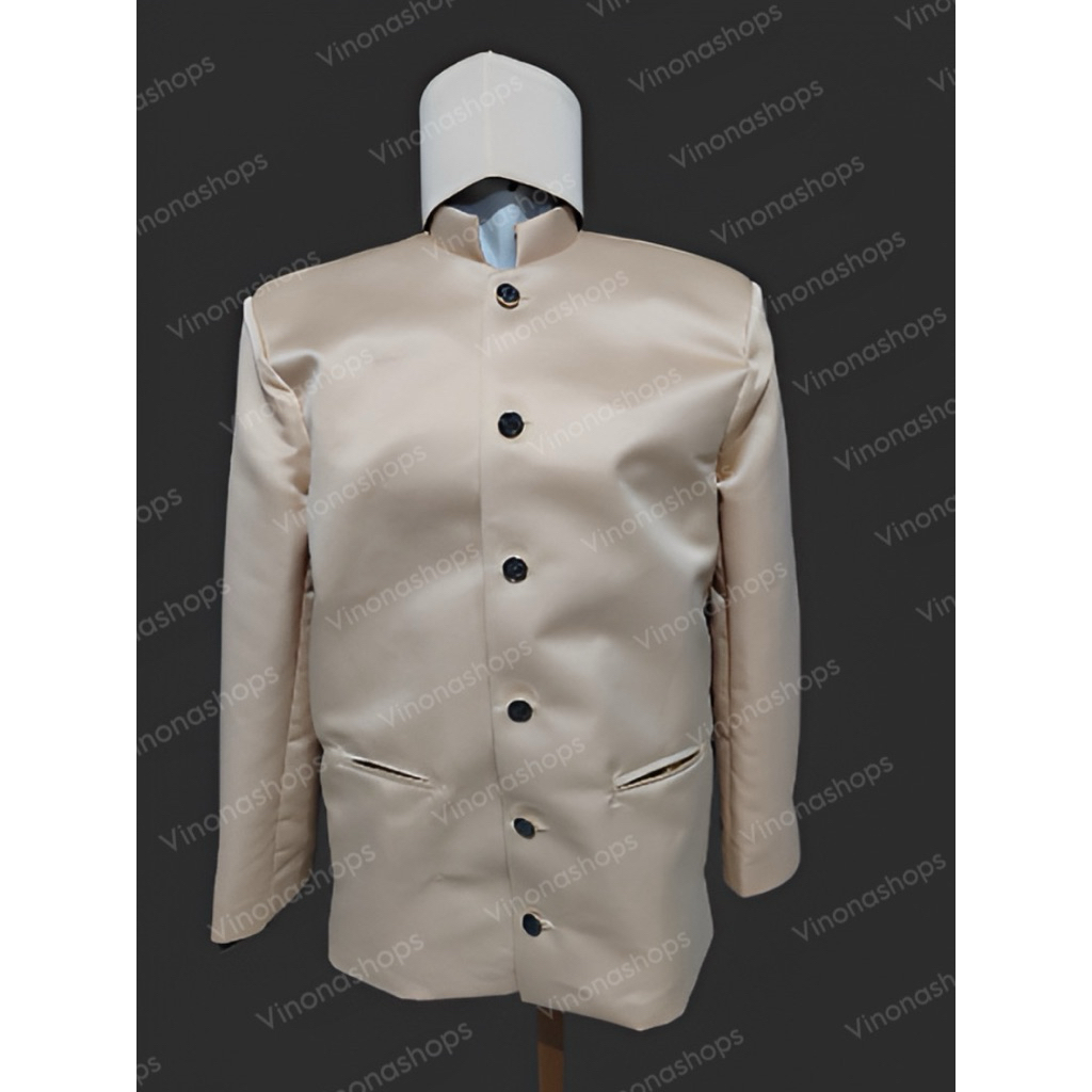 Beskap Orang Tua Polos Bahan Bridal | Beskap Bapak Besan | Beskap Polos