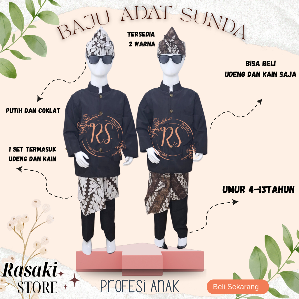Pakaian Adat Sunda/Jawa Barat baju basofi anak baju cak anak baju adat anak laki laki Baju adat sund