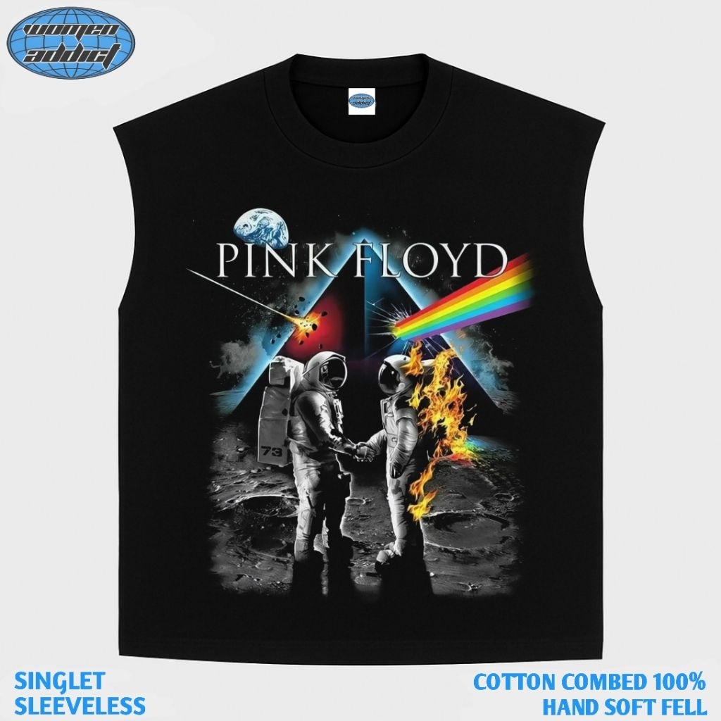 KAOS BAJU SINGLET PINK FLOYD ASTRONOT | SINGLET HITAM | SINGLET BAND | KAOS BAND | BAND METAL | LEKB