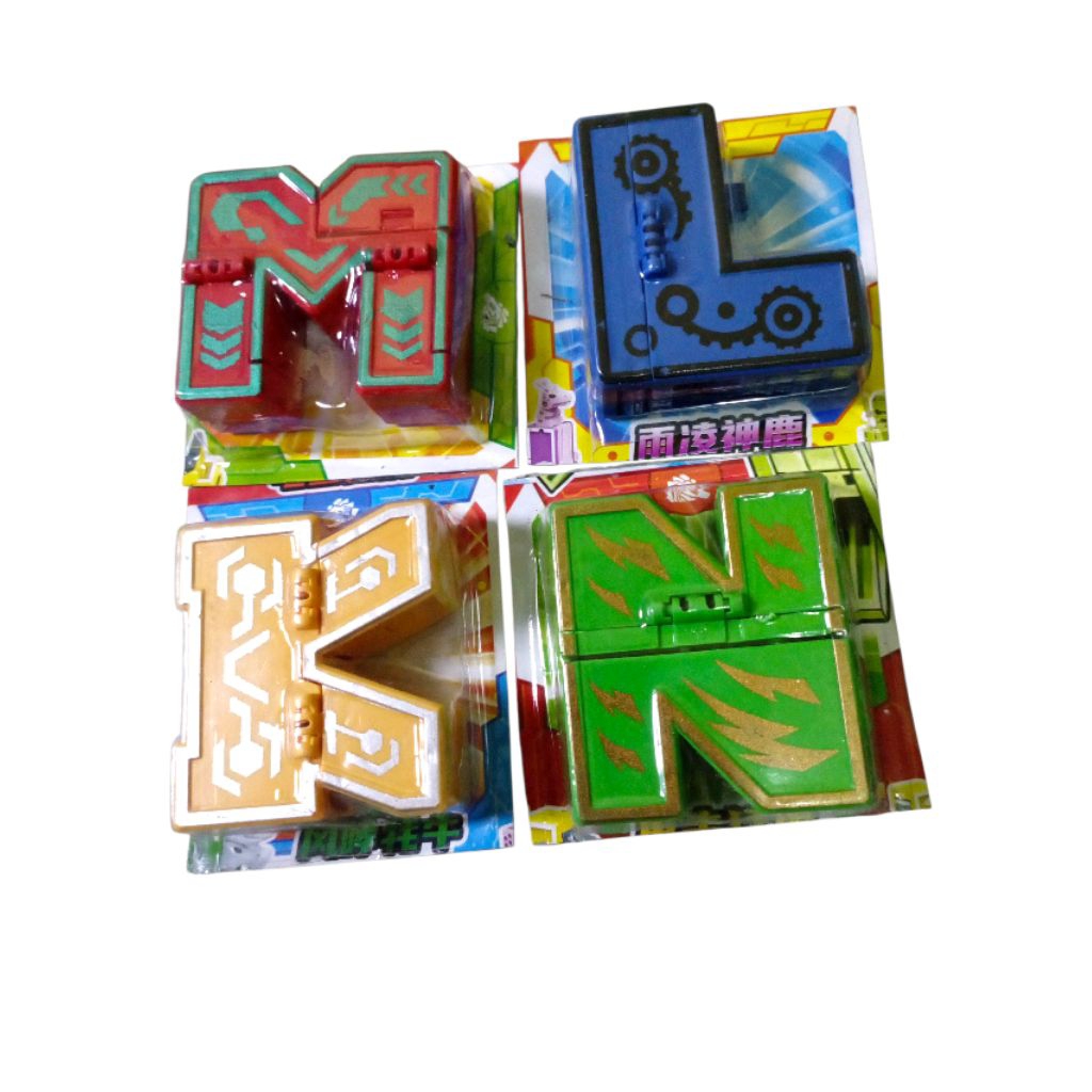 1 Set Mainan Robot Deformasi Dinosaurus Terdiri dari huruf  KLMN/ Robot Huruf/  Robot Angka/ Mainan 