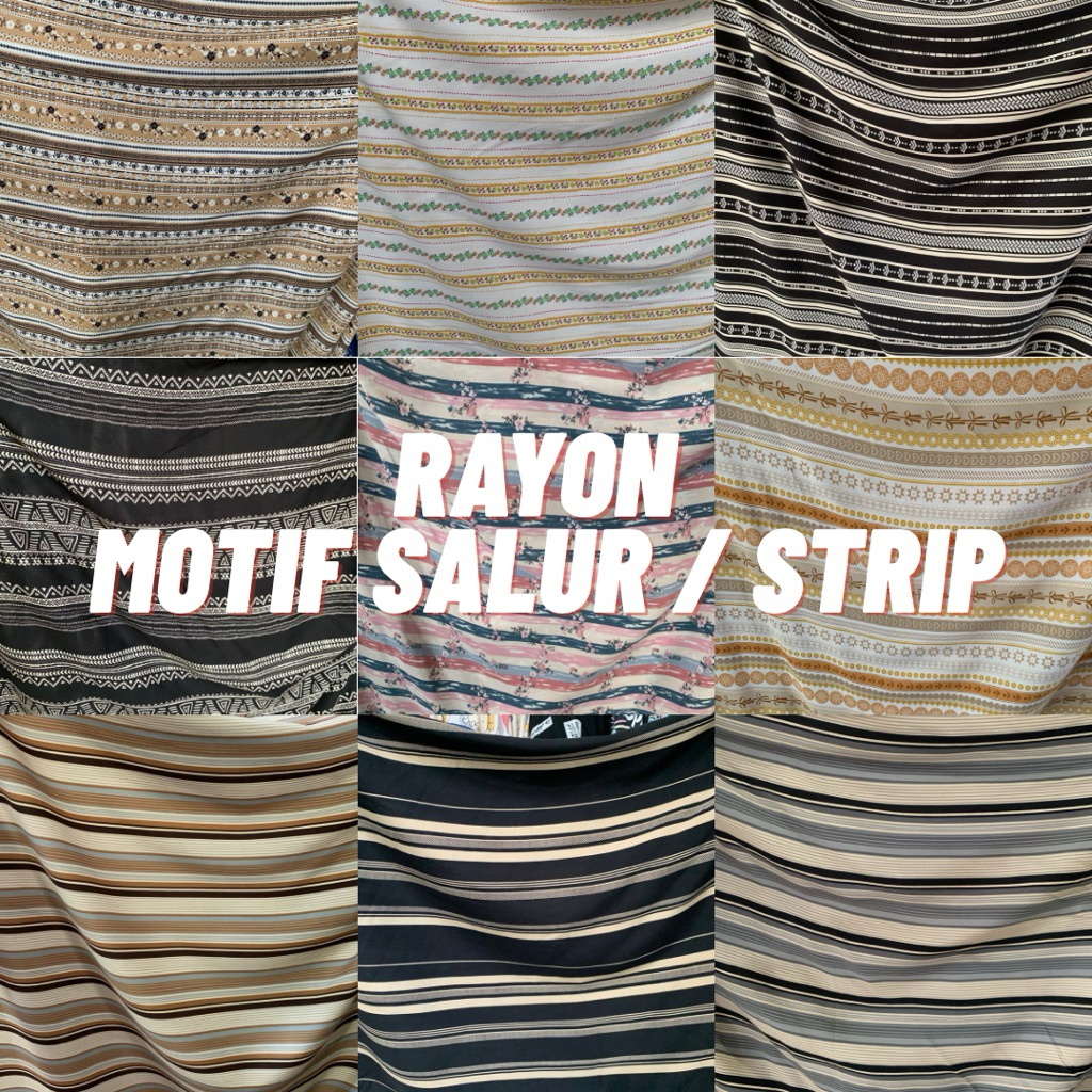 Kain Katun Rayon Motif Salur dan Abstrak | Rayon Motif | Rayon Viscose