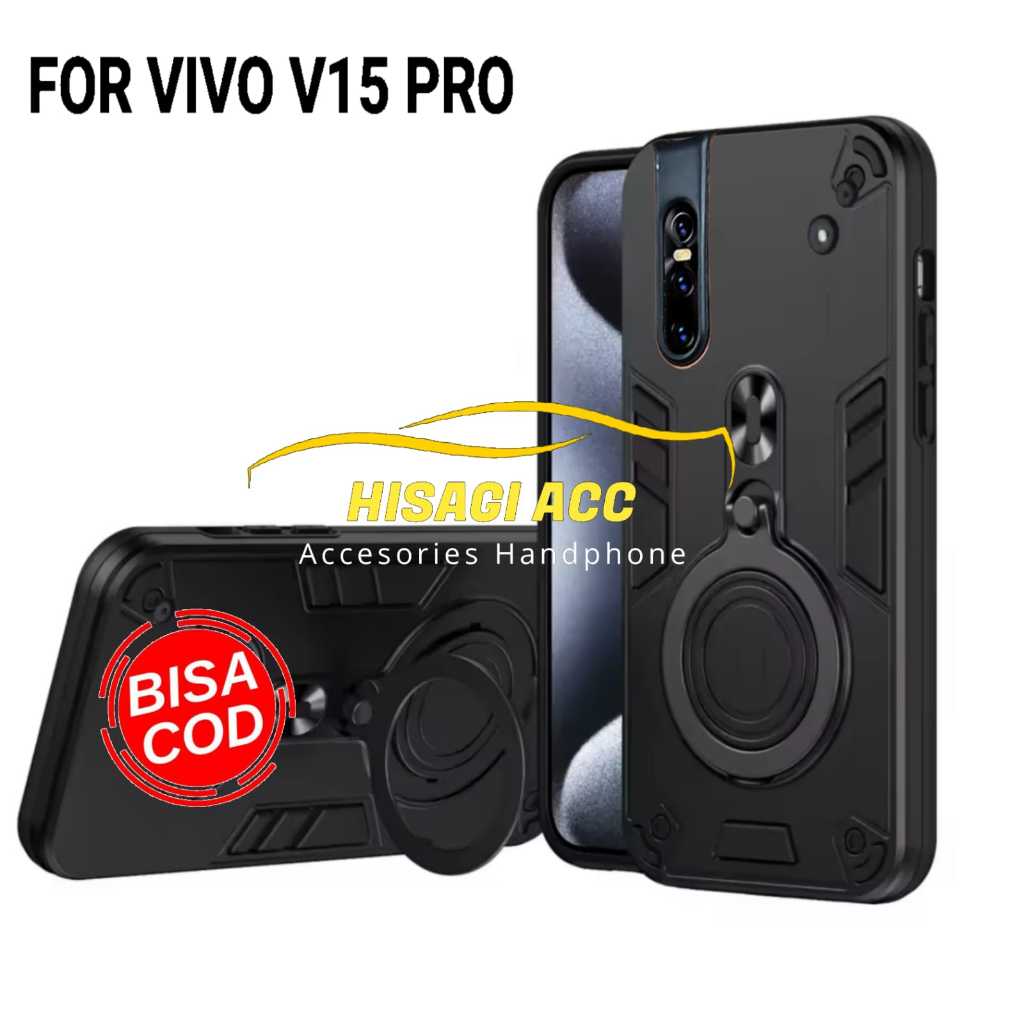 CASING HP UNTUK VIVO V15 PRO CASE ROBOT HIT EYE RING PROTEKSI CAMERA CASING STANDING NEW COVER