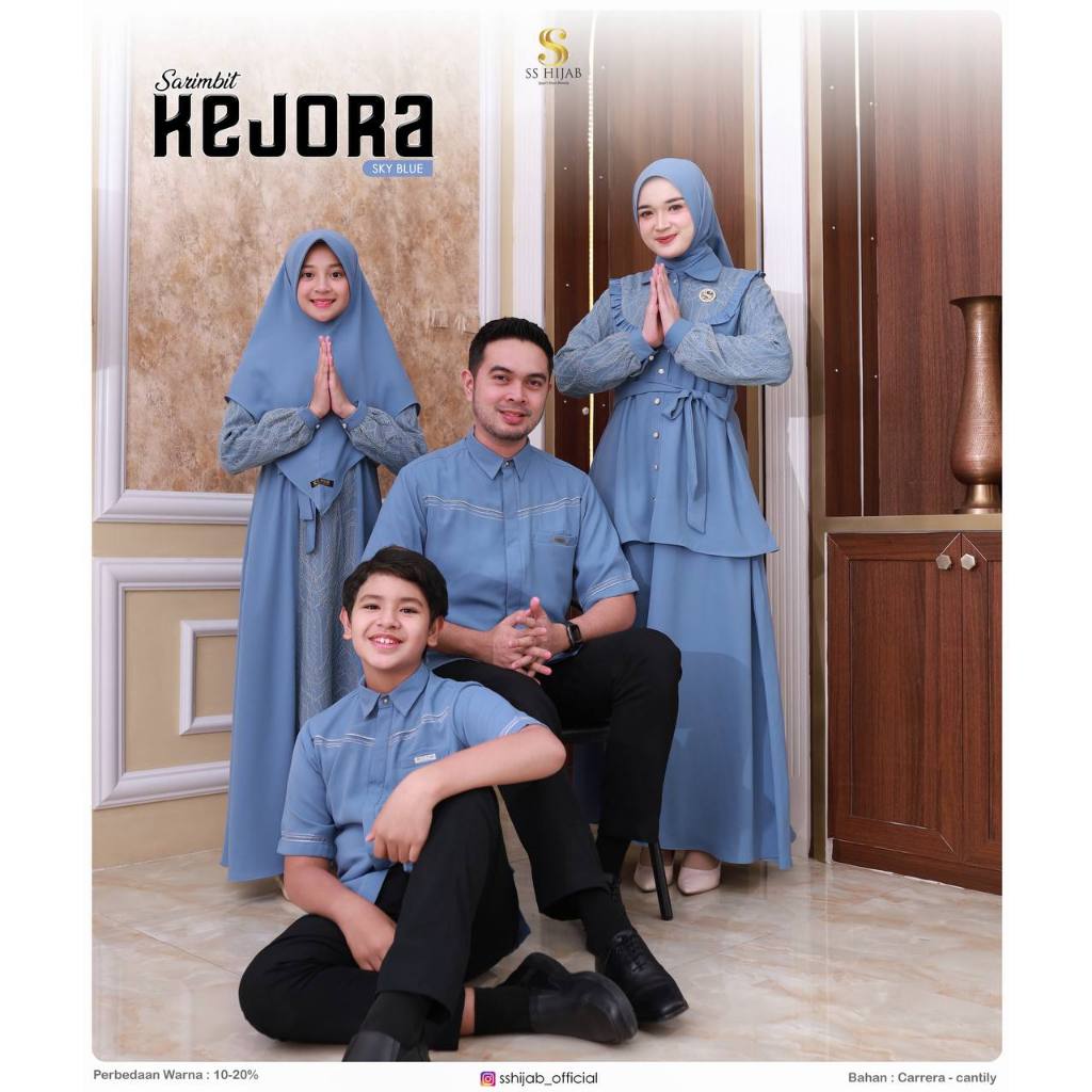 [PO] SARIMBIT KEJORA (SKY BLUE) BY SS HIJAB - Original SS Hijab - Sarimbit 2026 - Famset 2026 - Fami