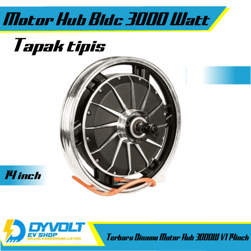 Motor Hub Bldc 3000 Watt 14 inch Tapak Tipis