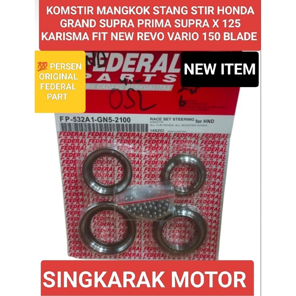 KOMSTIR MANGKOK STANG STIR ASSY HONDA GRAND SUPRA PRIMA SUPRA X 125 KARISMA BLADE REVO FIT NEW VARIO