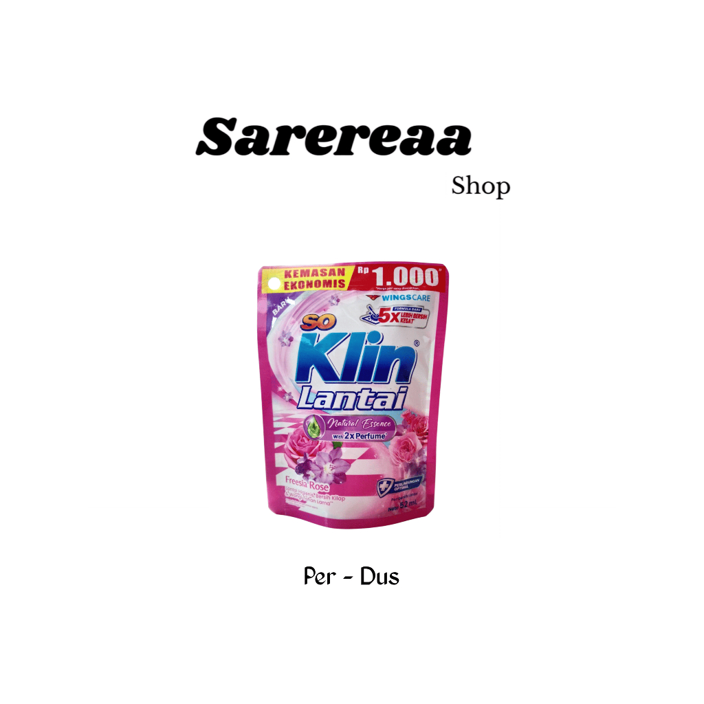 Soklin Pembersih Lantai Merah Freesia Rose Pouch 52ml / Soklin Lantai