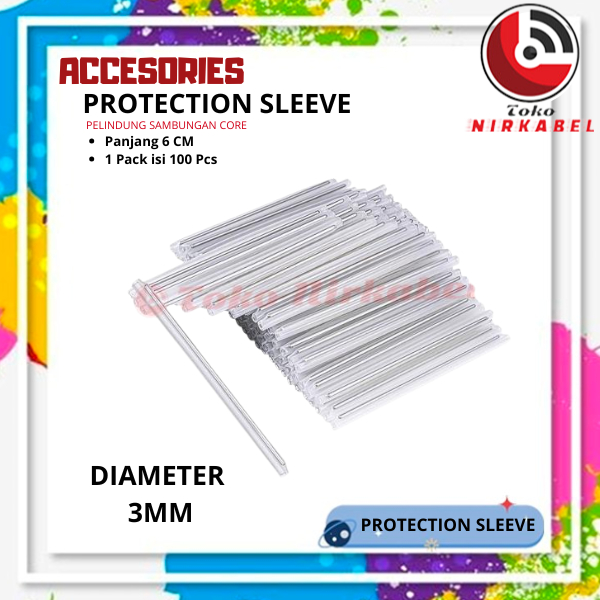 Protection Sleeve Fiber Optic 6CM | Penyambung Core FO isi 100PCS