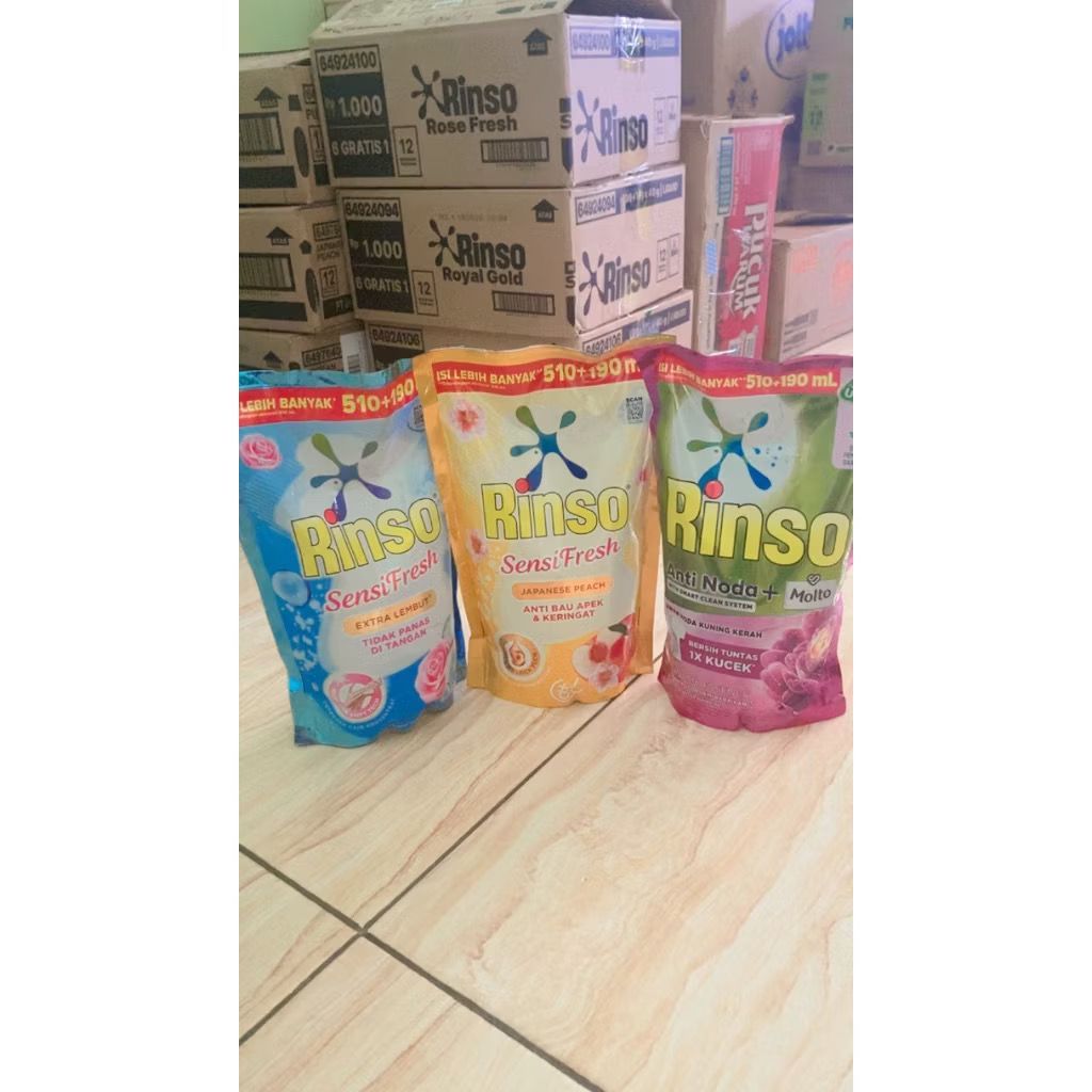 RINSO CAIR 510+190ML / RINSO CAIR / RINSO LIQUID / DETERGEN CAIR /