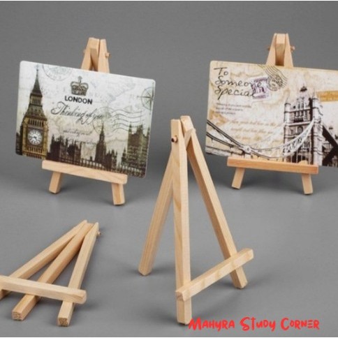 Easel Mini Kayu – Stand Kanvas / Foto / Kartu Nama | Cocok untuk Wedding, Cafe, dan Hiasan Meja