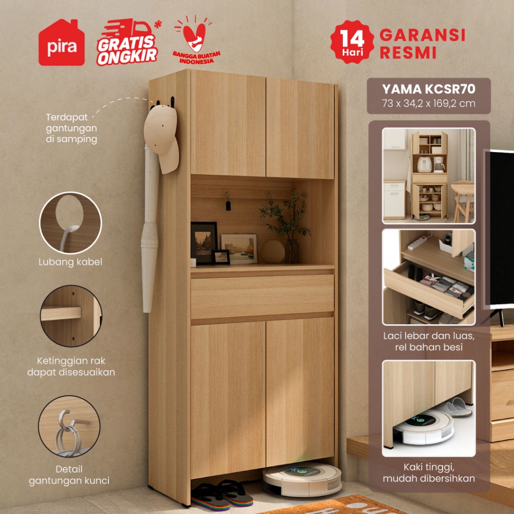 PIRA - YAMA KCSR70 Lemari Serbaguna / Lemari Dapur / Rak Sepatu /  Kabinet Multifungsi