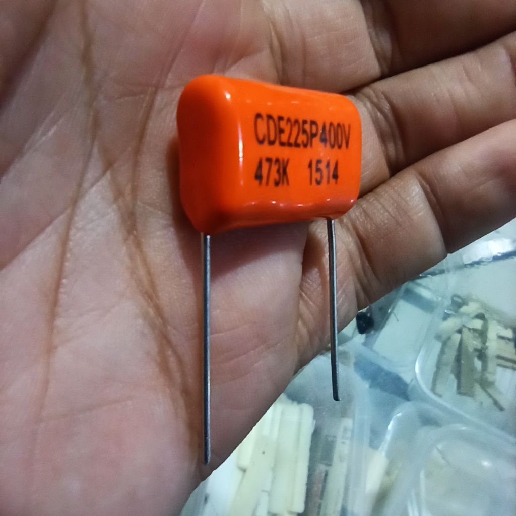 Capacitor orange drop 47nf  473 0.047uf untuk Tone Gitar dan Bass Fender