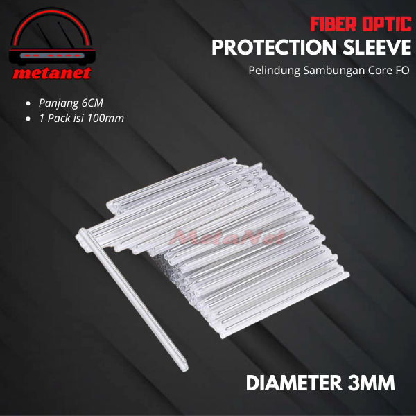 Protection Sleeve Fiber Optic 6CM | Penyambung Core FO isi 100PCS