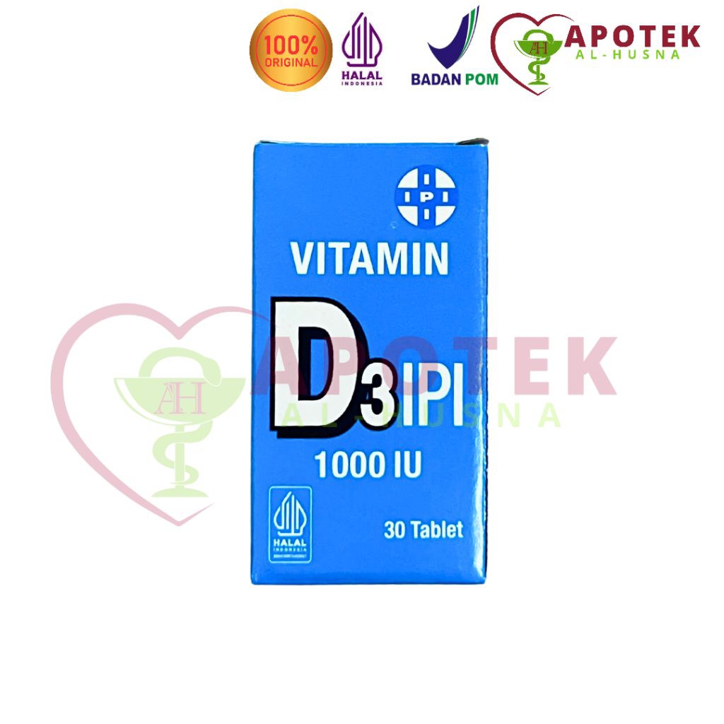 Vitamin D3 1000 IU IPI (30 Tablet) Halal dan BPOM