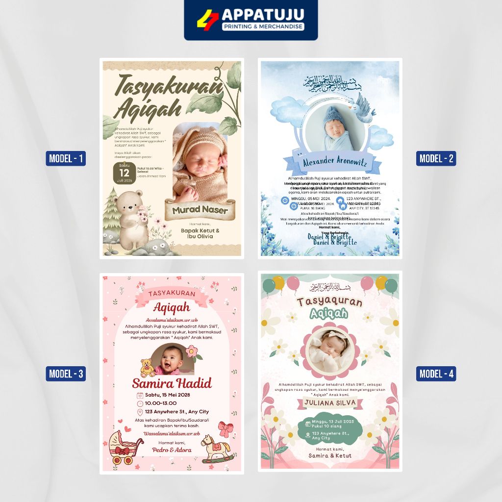 UNDANGAN AQIQAH | SYUKURAN AQIQAH | KARTU AQIQAH