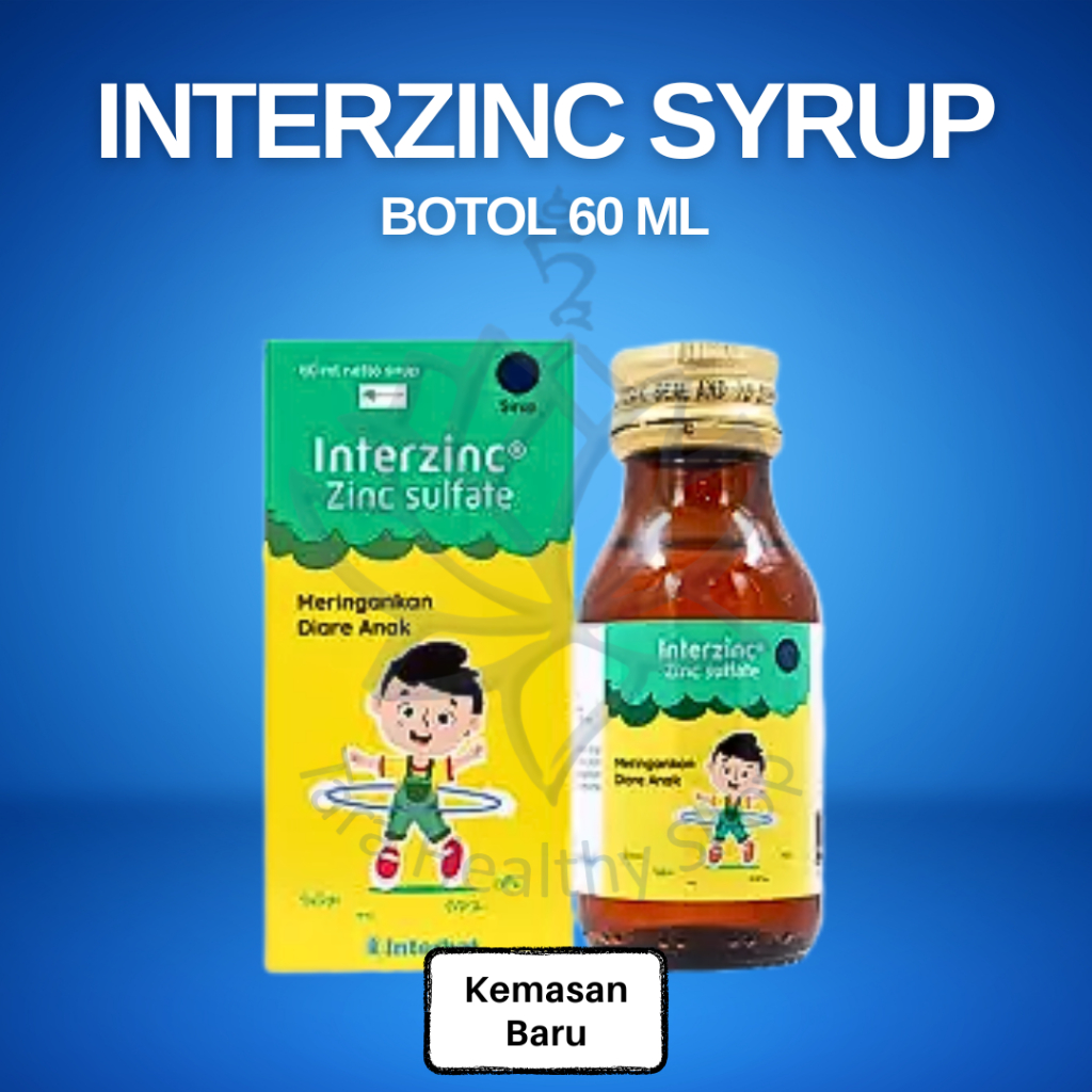 Interzinc Syrup - 60 ml: Suplemen Zinc untuk membantu mengatasi diare / mencret pada anak