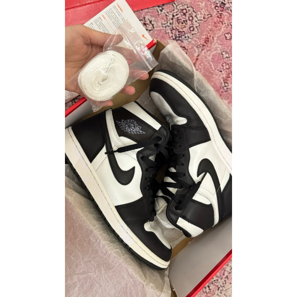 NK Air Jordan 1 Retro High  Sepatu Sneakers Air Jordan Black And White Panda Authentic 100% BNIB Uni