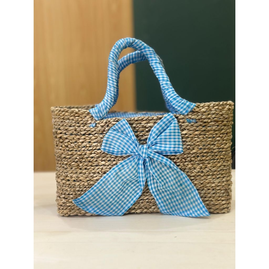 Tas Pandan Rotan Enceng Mendong Anyam Natural Handle Bag
