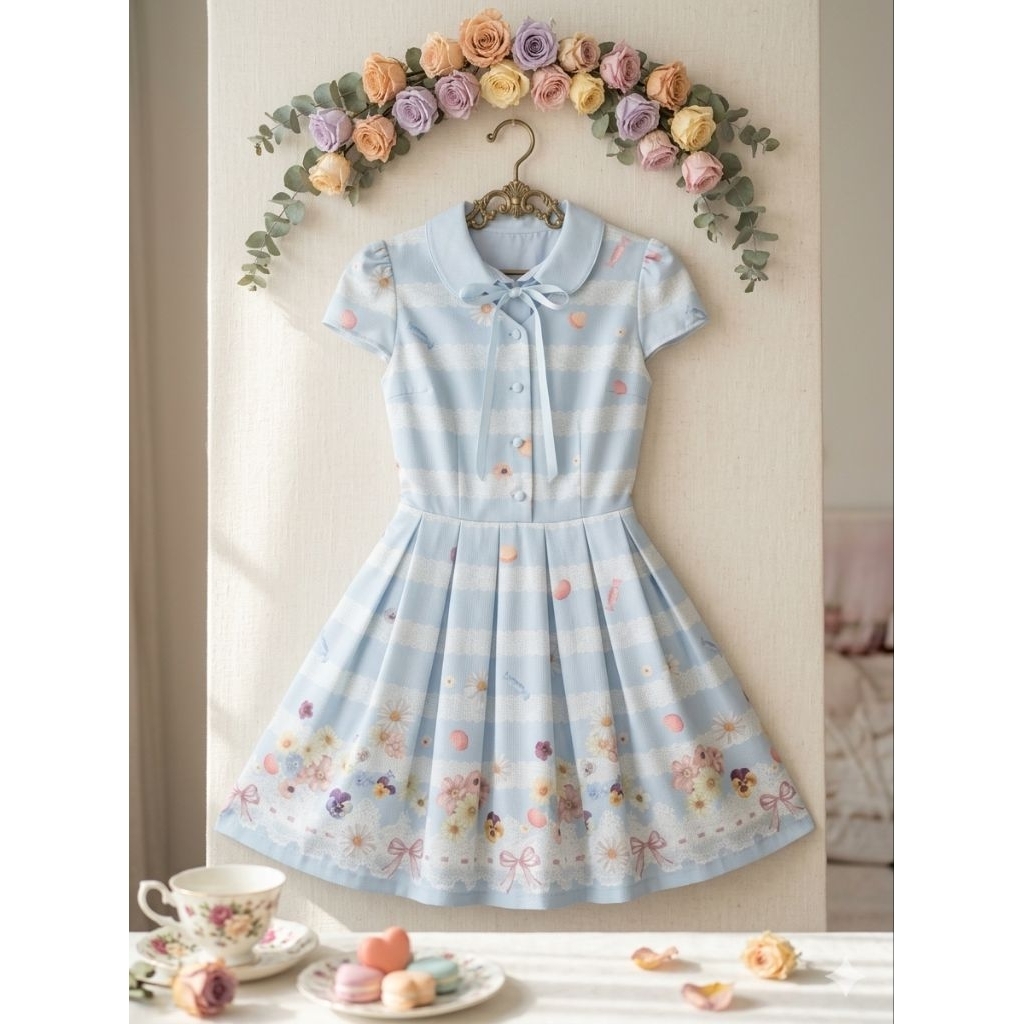 secret honey dress anak biru