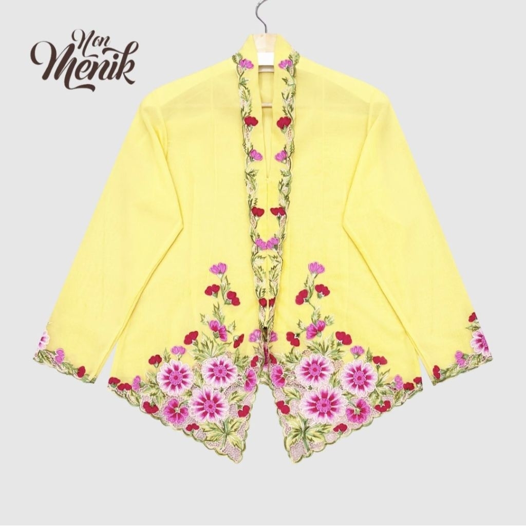 XL KEBAYA ENCIM BUNGA2 KUNING