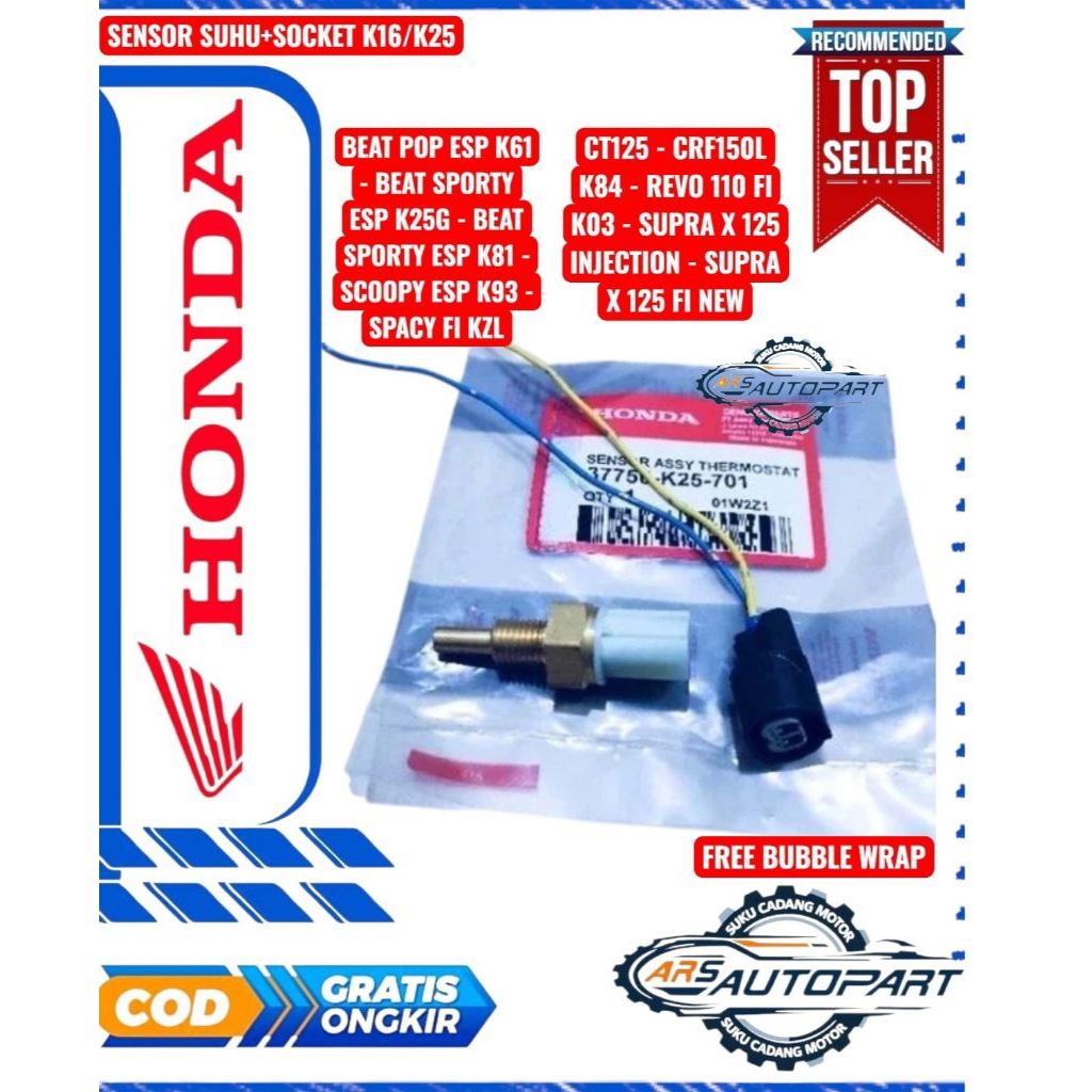 PAKET EOT+SOCKET EOT/SUHU K16/K25 HONDA BEAT FI,SPACY FI,BEAT POP ESP,BEAT SPORTY ESP
