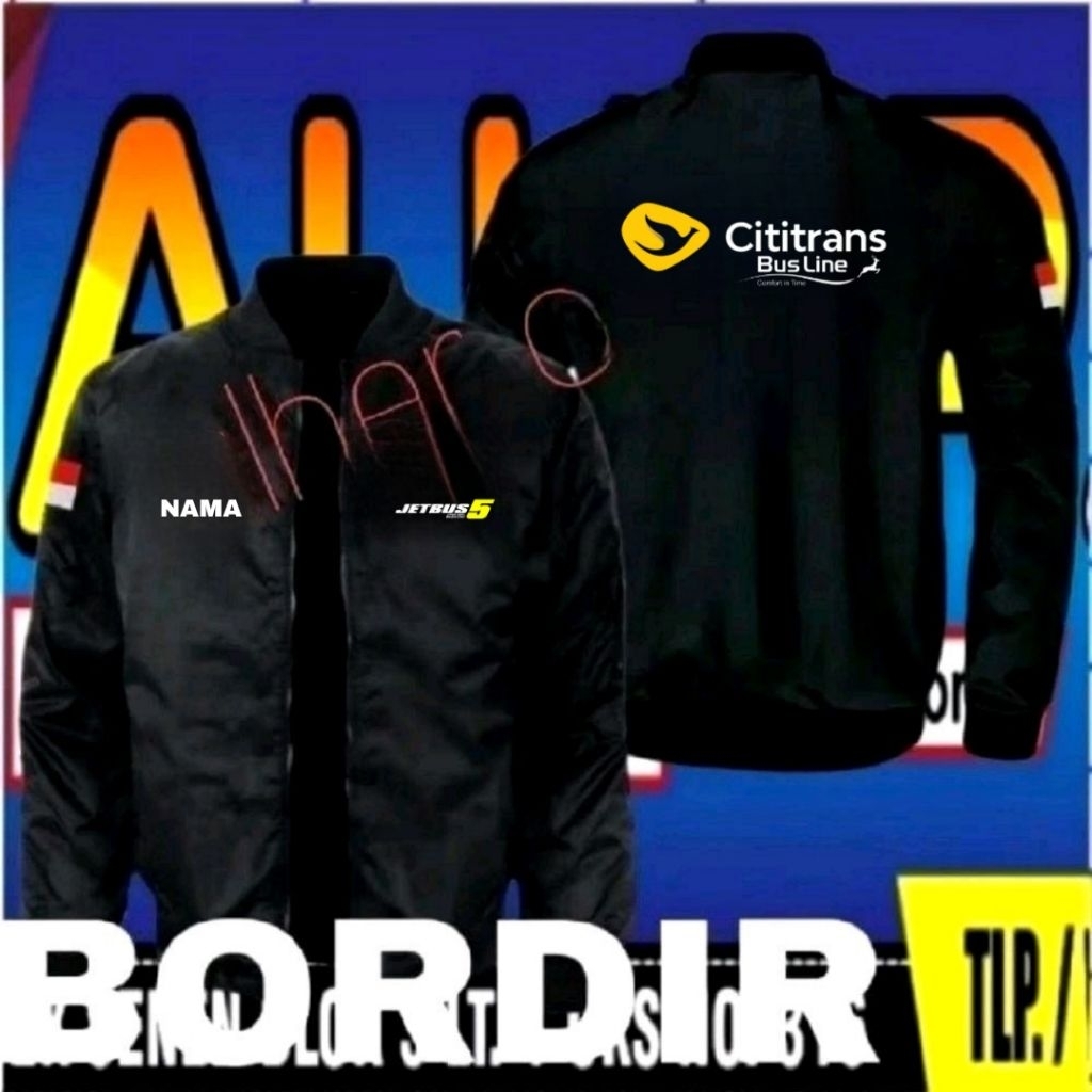 ready stok full bordir jaket bordir Hino jaket bomber Hino full bordir jaket Hino jaket dealer mobil