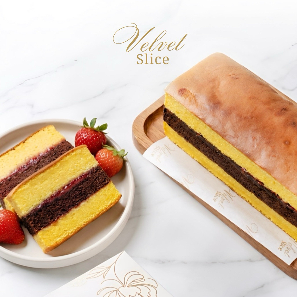 Velvet Slice Original Strawberry Jam Cake / Kue Lapis Original Selai Strawberry