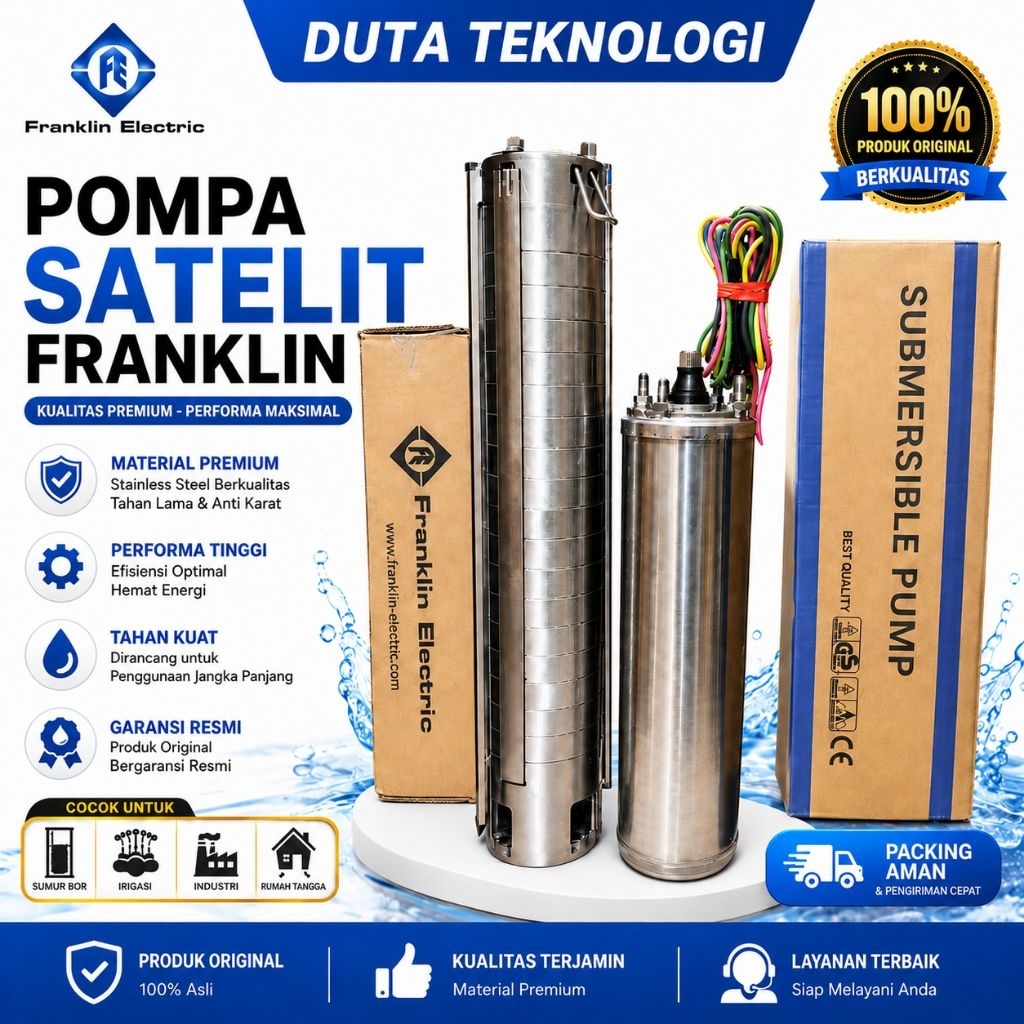 Pompa Satelit Franklin 3Hp 1Phase 4SP 5/25 Plus Box Original Franklin
