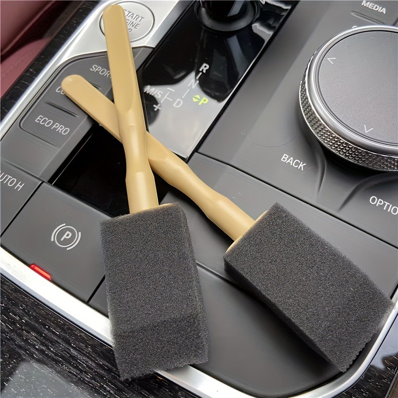 Kuas spons pembersih debu AC mobil interior celah Selah Sempit Lukis Gambar Mainan Anak ventilasi detailing busa mini sudut gagang kotoran aksesoris perawatan kendaraan sikat stik praktis serbaguna otomotif alat cuci kisi dashboard lap Foam Sponge Brush