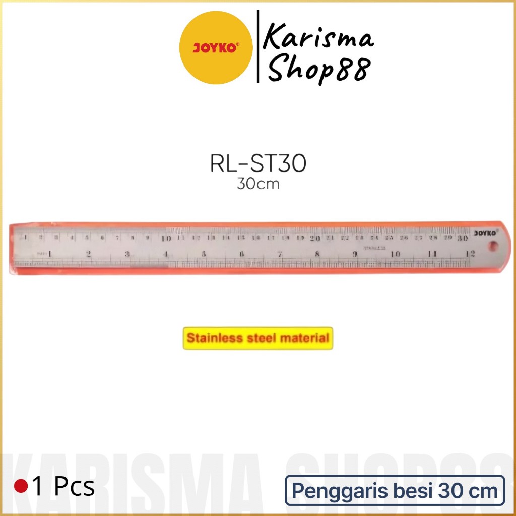 Penggaris Besi Joyko ukuran 30 cm / Ruler Stainless Steel / Mistar / Jidar