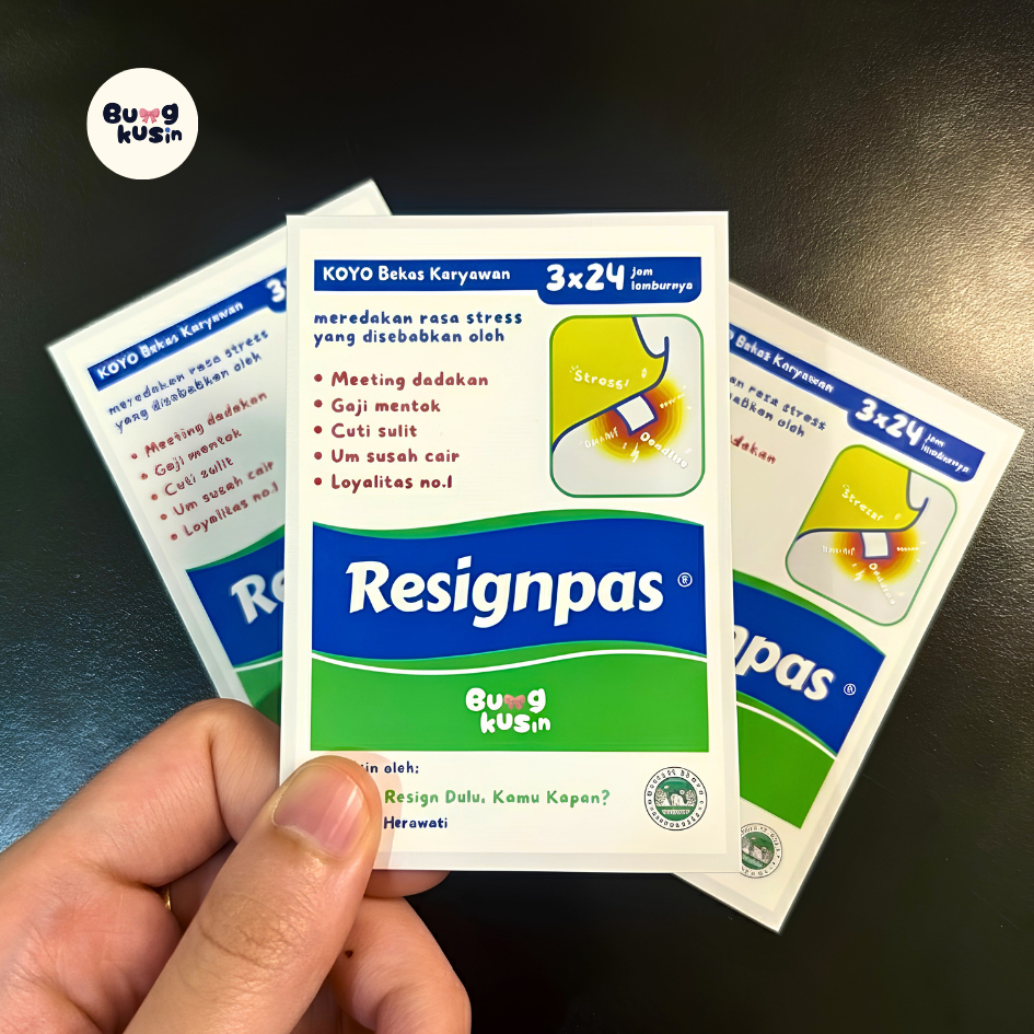 Kartu Ucapan Resign (Salonpas)  Custom Foto Nama – Hadiah Perpisahan Teman Kerja Kado Resign Unik