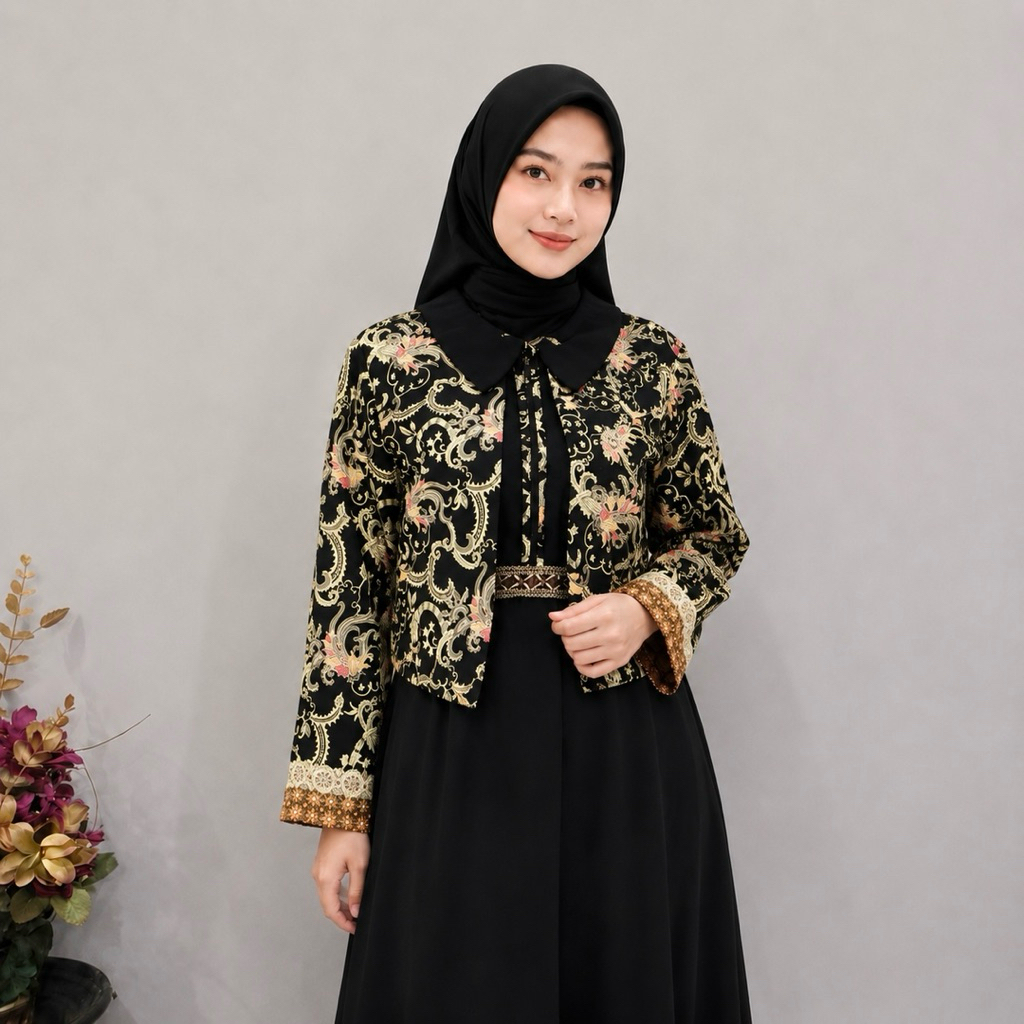 (COD) Gamis Batik Rompi / Gamis Batik Blezer / Bolero Batik / Gamis Batik Couple / Kemeja Batik