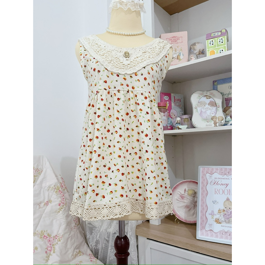 Atasan wanita shabby vintage collar lace
