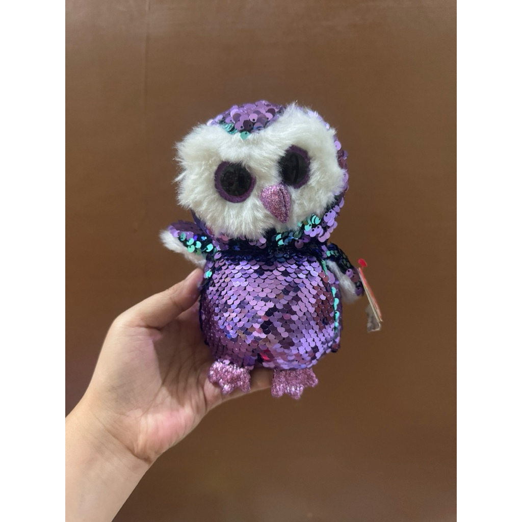 Boneka Karakter TY Flippables Moonlight size 17cm Original / Boneka TY Flippables / Boneka TY Owl / 