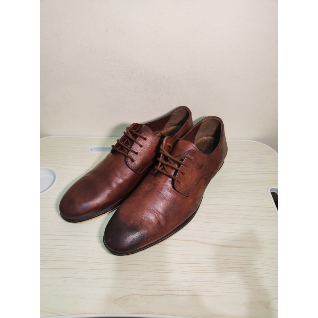 Zara Man Leather Shoes Size 45 Insole 30 cm Sepatu Kulit Bekas
