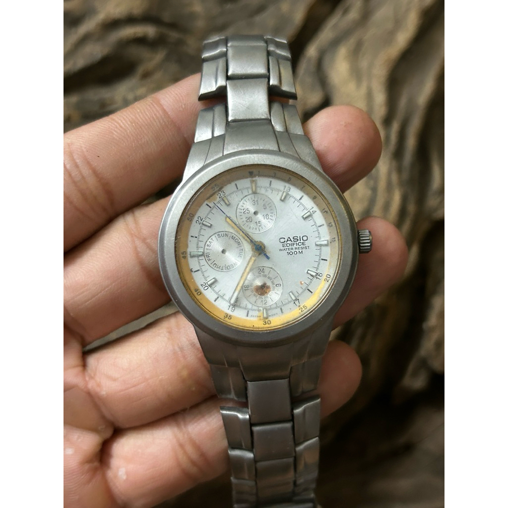 Jam Tangan Casio Edifice EF-305T Titanium Original MATI TOTAL Vintage Pria