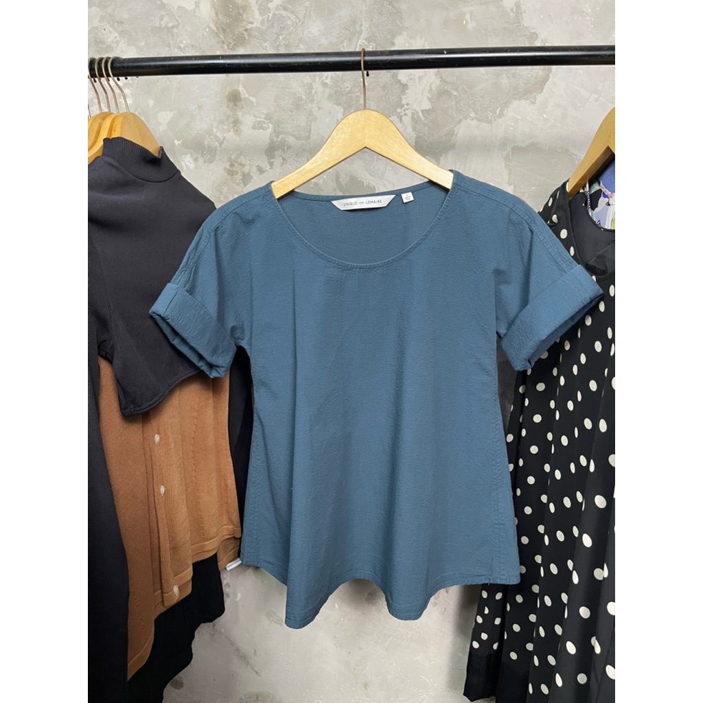 Uniqlo and Lemaire Seersucker Boxy Blouse