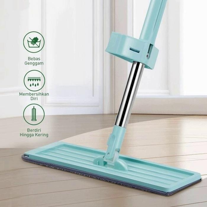HS Alat Pel Lantai Tarik Microfiber Ultra Mop Lap Pel Diputar 360